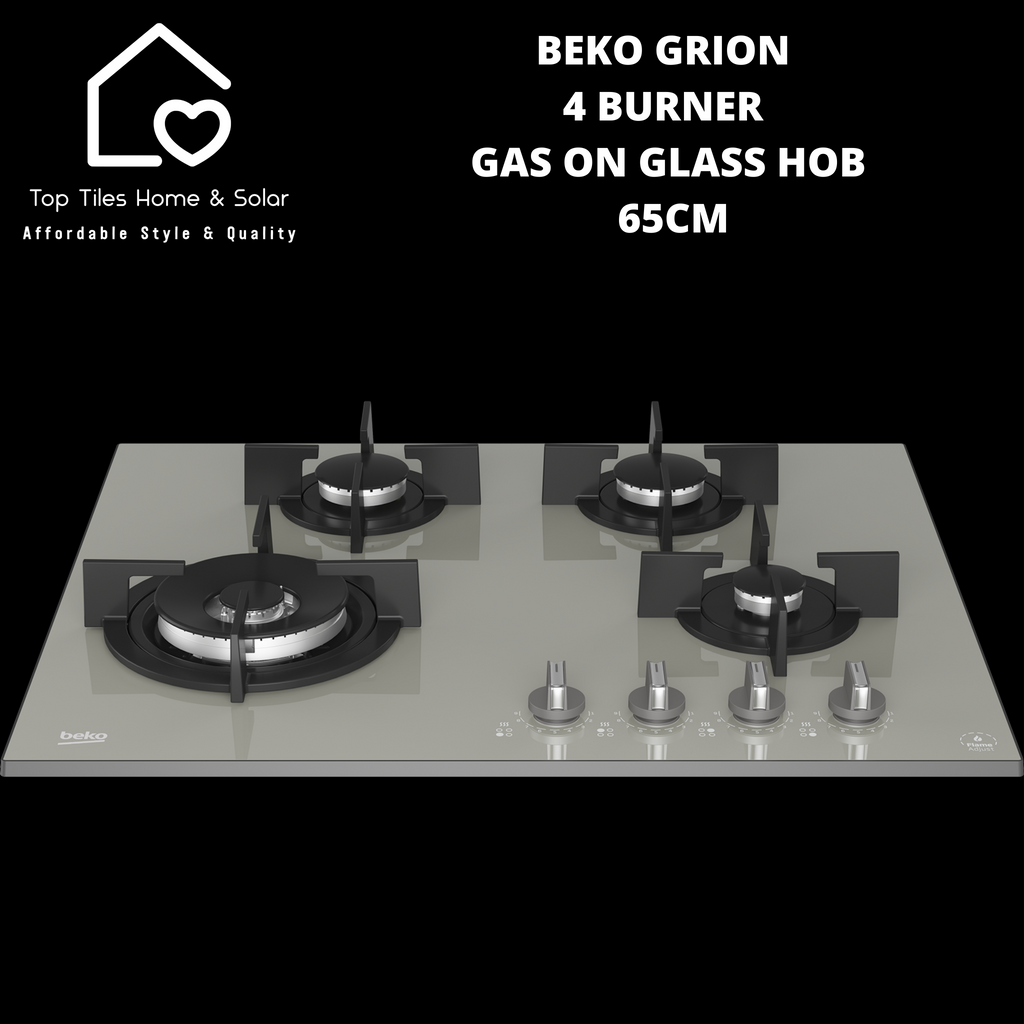 Beko Grion 4 Burner Gas on Glass Hob 65cm Top Tiles Home Solar