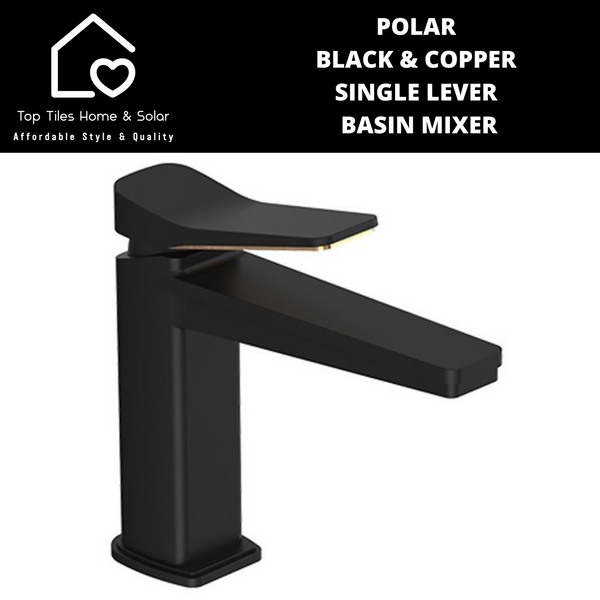Polar Black & Copper Single Lever Basin Mixer