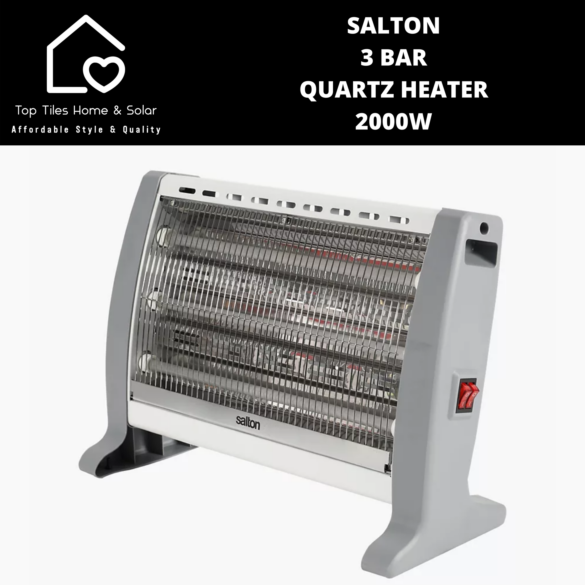 Salton 3 Bar Quartz Heater - 2000W – Top Tiles Home u0026 Solar
