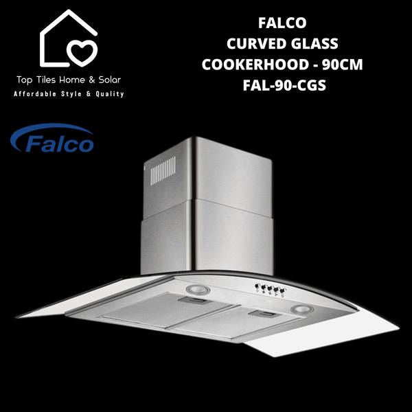 Falco Curved Glass Cookerhood - 90cm FAL-90-CGS