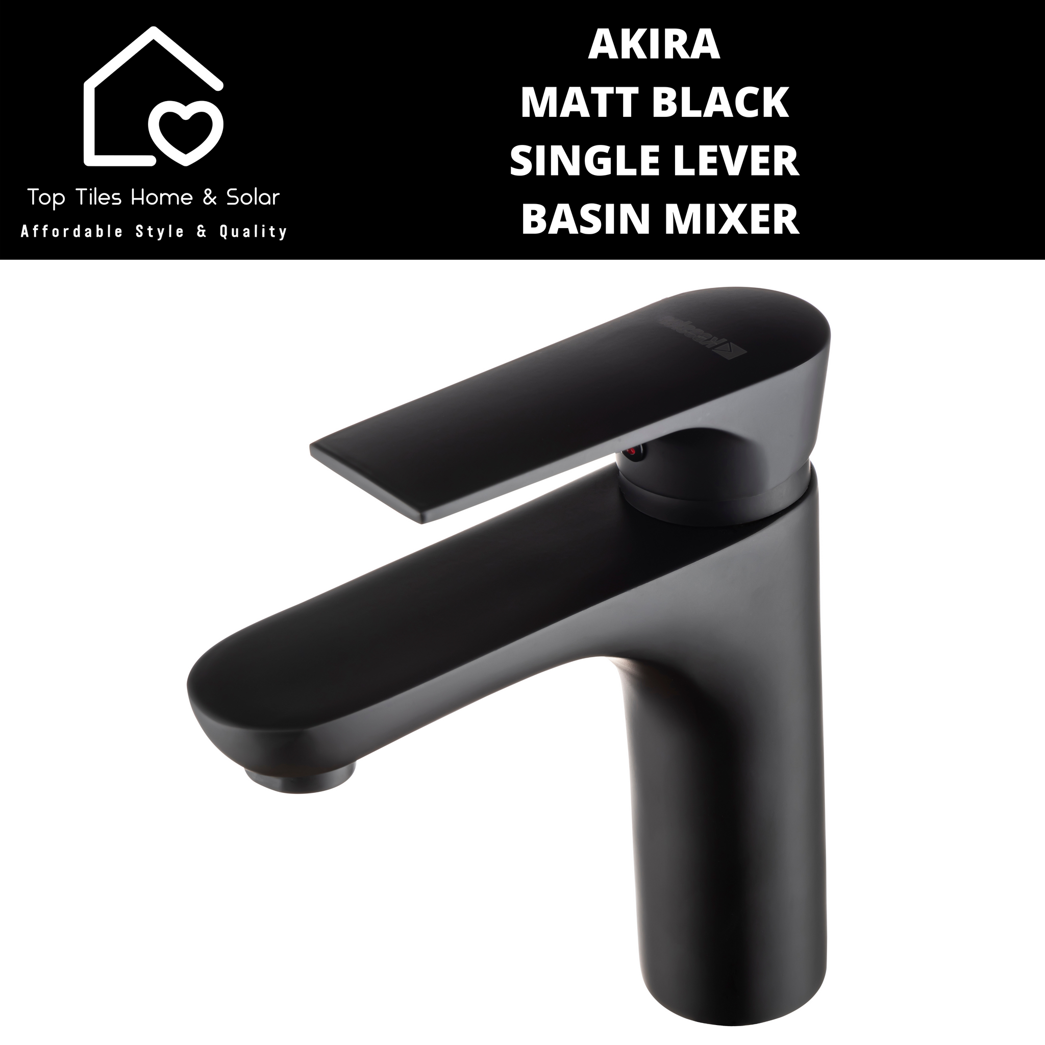Akira Matt Black Single Lever Basin Mixer