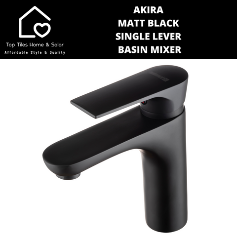 Akira Matt Black Single Lever Basin Mixer