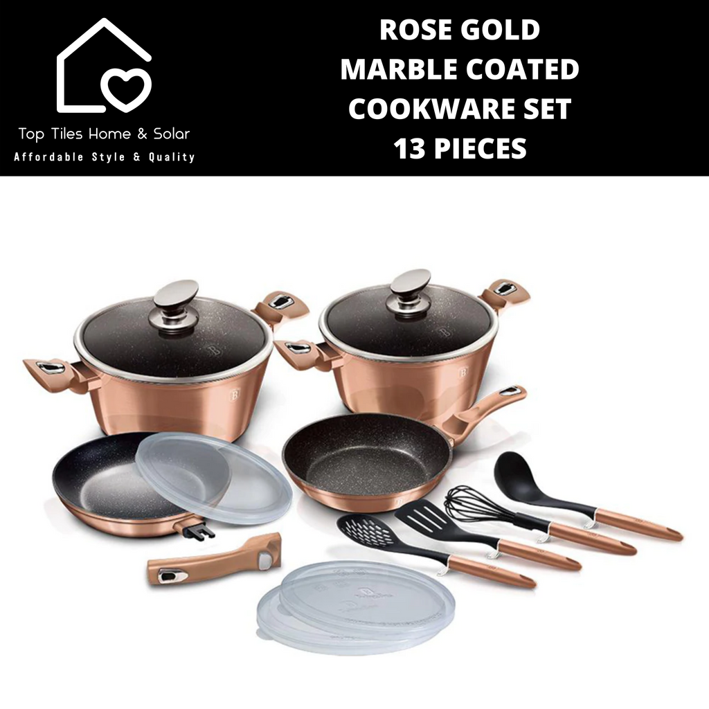 Berlinger Haus 13-Piece Kitchen Cookware Set, Rose Gold Collection