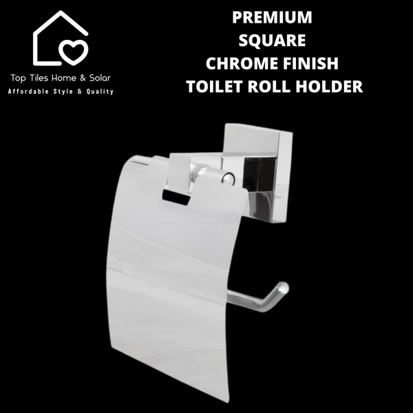Premium Square Chrome Finish Toilet Roll Holder