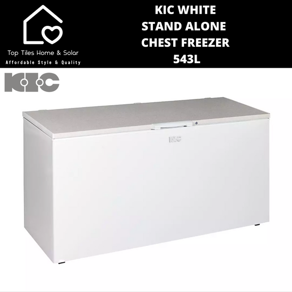KIC White Stand Alone Chest Freezer - 543L