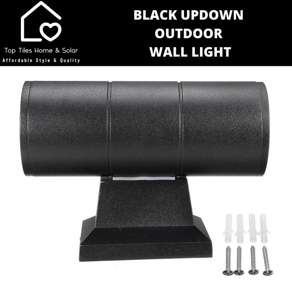 Black Updown Outdoor Wall Light Fitting