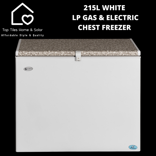 White LP Gas & Electric Chest Freezer - 215L