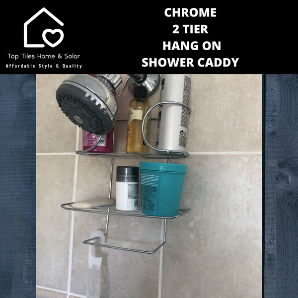 Chrome 2 Tier Hang On Shower Caddy
