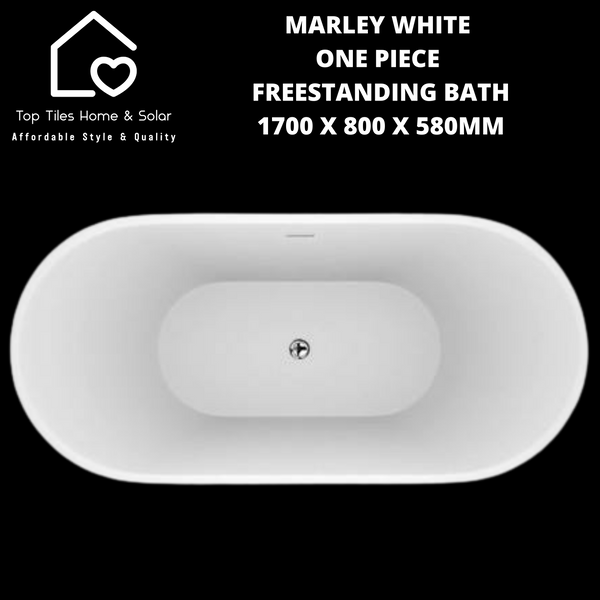 Marley White One Piece Freestanding Bath - 1700 x 800 x 580mm