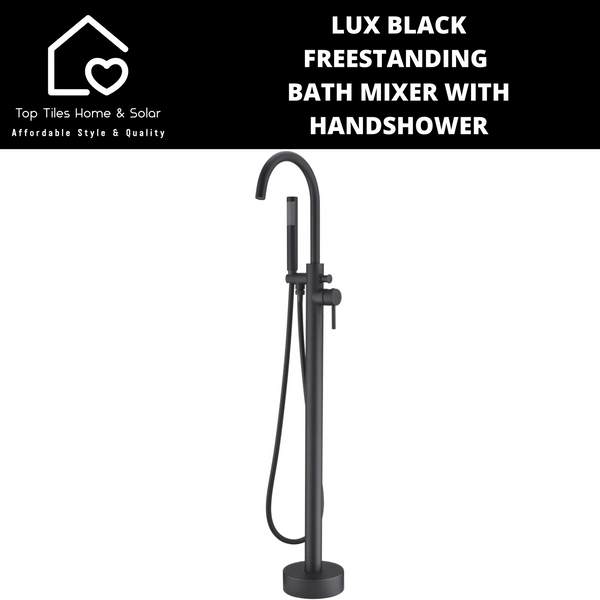 Lux Black Freestanding Bath Mixer With Handshower
