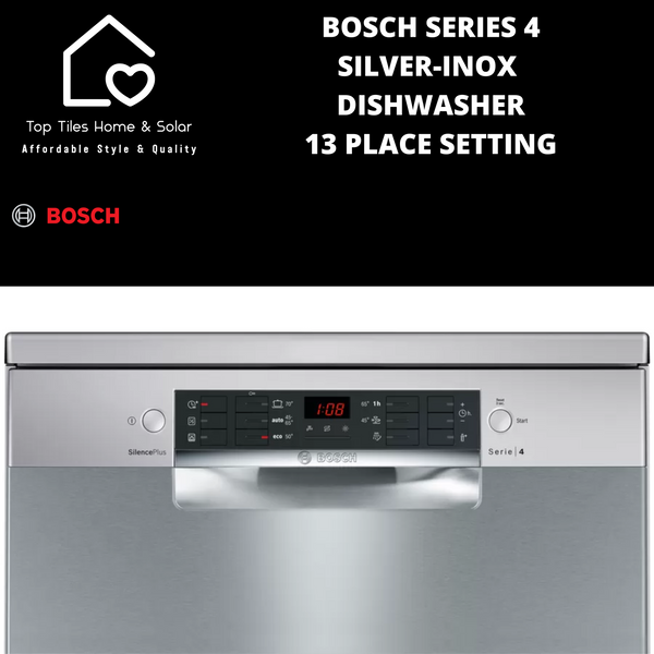Bosch Series 4 - Silver-Inox HygienePlus Dishwasher - 13 Place Setting