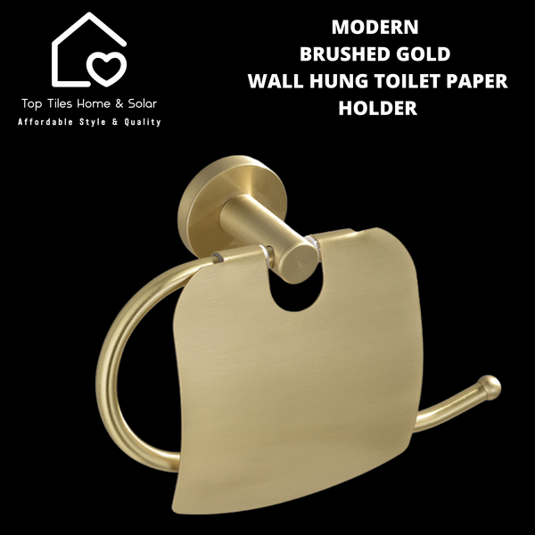 Modern Brushed Gold Wall Hung Toilet Paper Holder