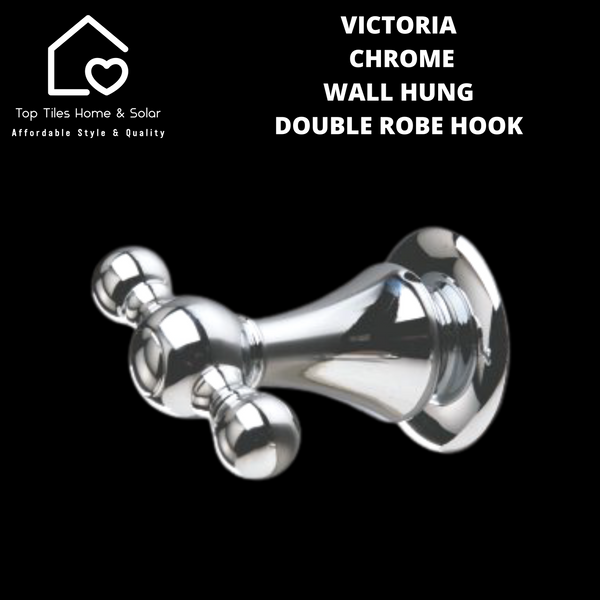 Victoria Chrome Wall Hung Double Robe Hook