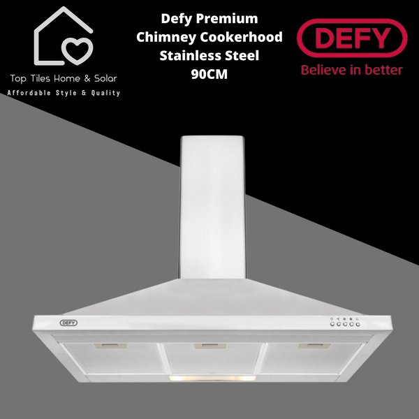 Defy Premium Chimney Cookerhood Stainless Steel- 900mm DCH314