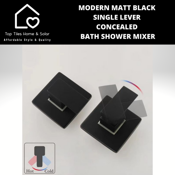 Modern Matt Black Single Lever Concealed Bath Shower Mixer