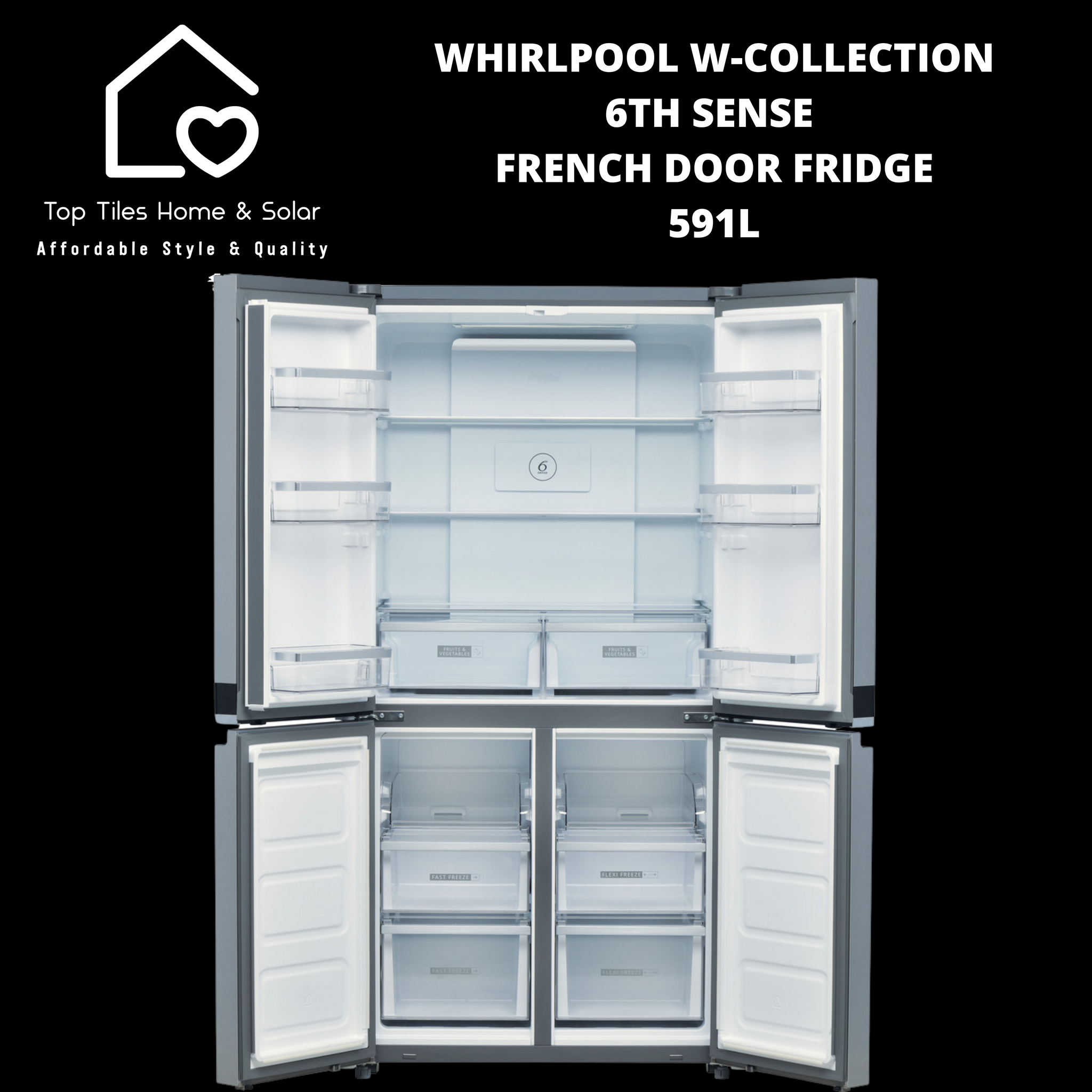 Whirlpool W-Collection 6th Sense French Door Fridge - 591L – Top