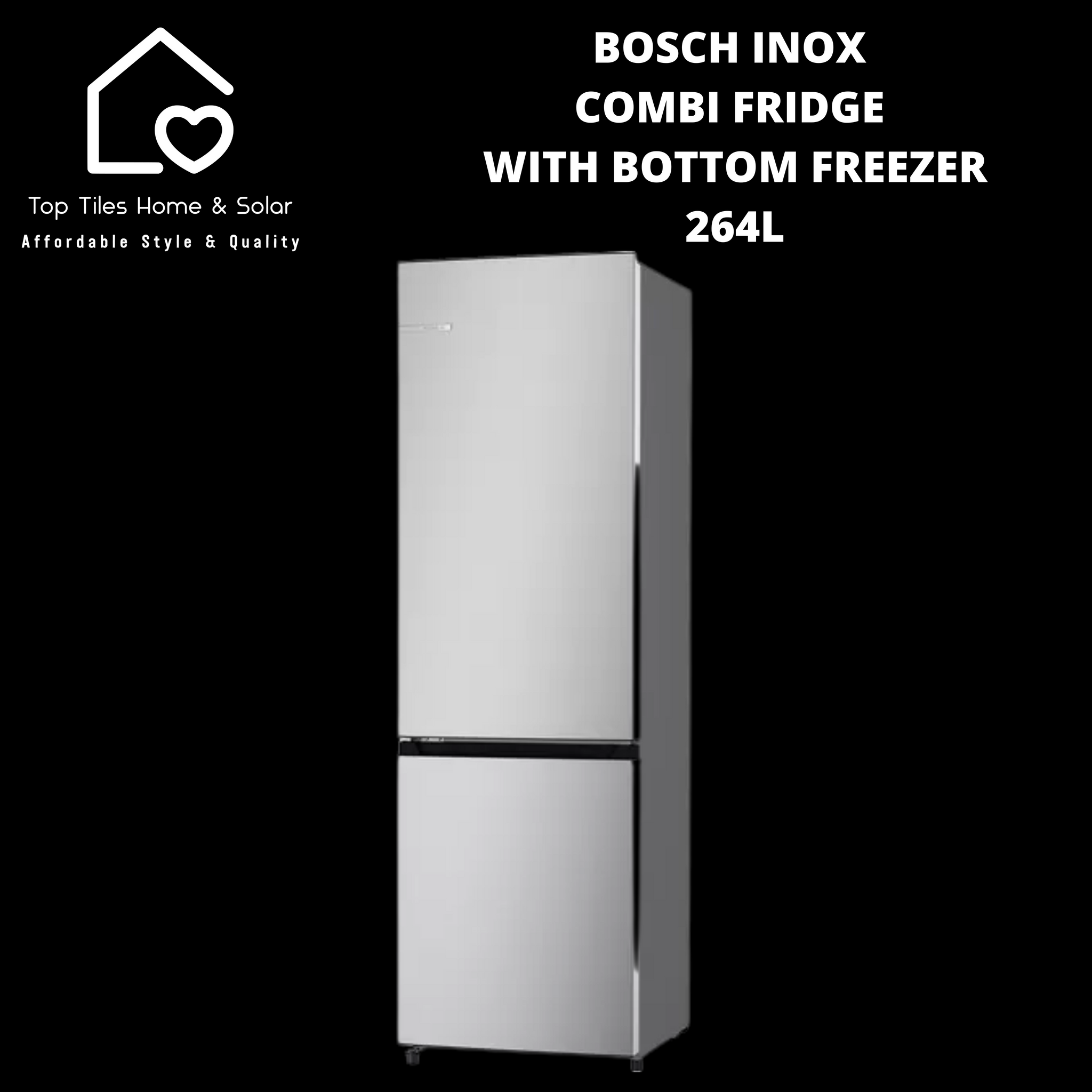 Bosch Series 2 - Inox Combi Fridge With Bottom Freezer - 264L