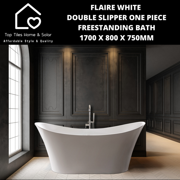 Flaire White Double Slipper One Piece Freestanding Bath - 1700 x 800 x 750mm