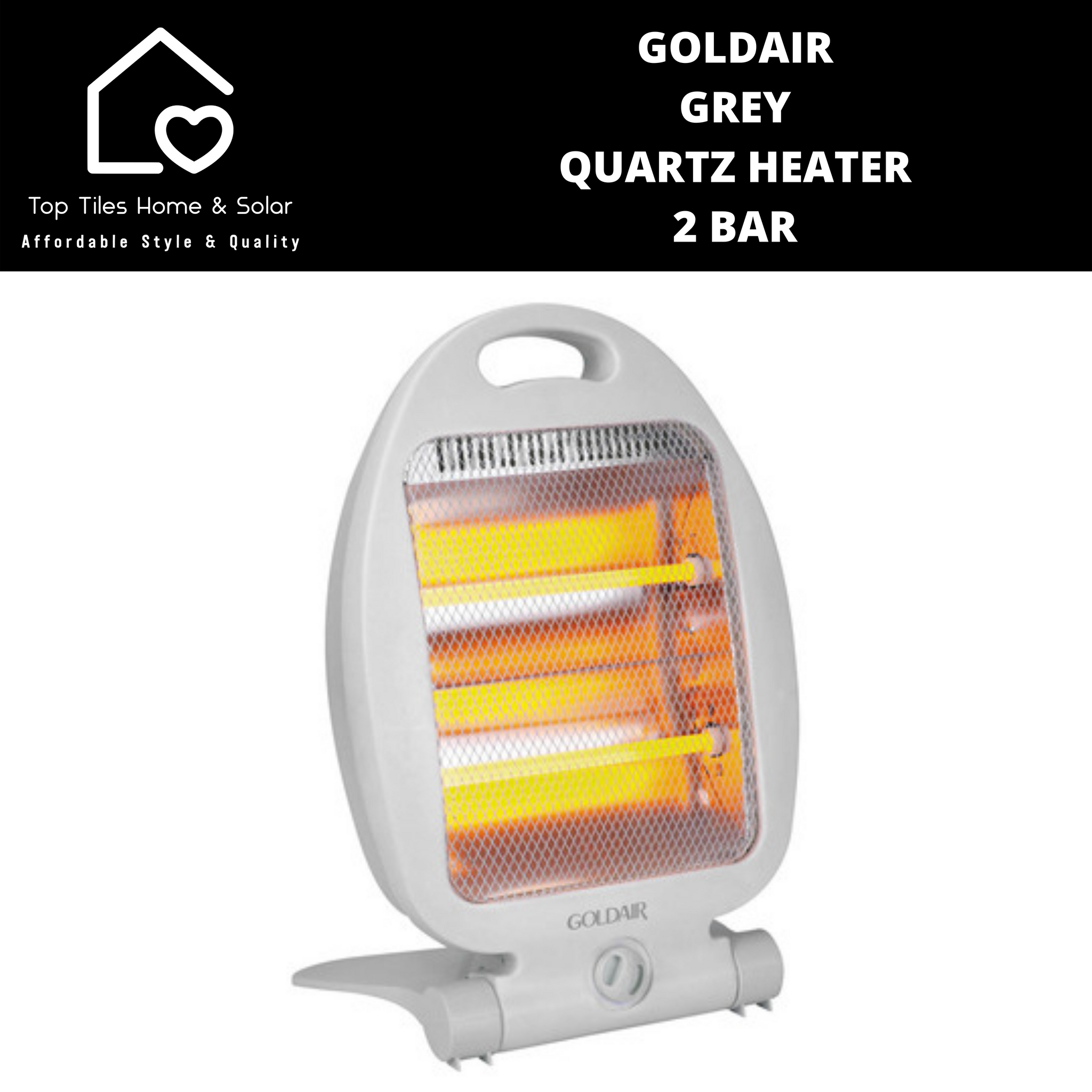 Goldair Grey Quartz Heater - 2 Bar – Top Tiles Home u0026 Solar