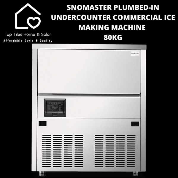 SnoMaster Plumbed-in Undercounter Commercial Ice Making Machine - 80kg