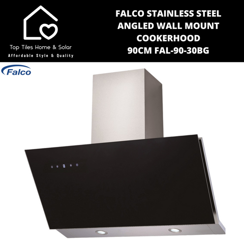 Falco Stainless Steel Angled Wall Mount Cookerhood - 90cm FAL-90-30BG