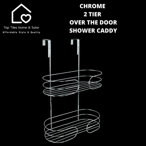 Chrome 2 Tier Over The Door Shower Caddy