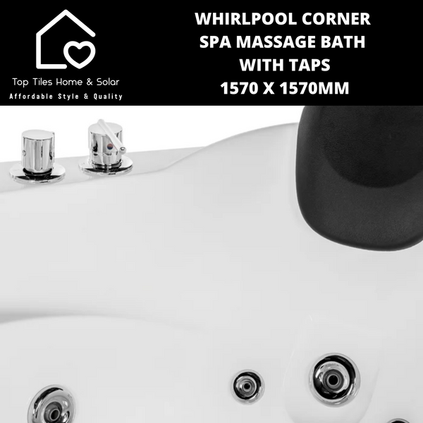 Whirlpool Corner Spa Massage Bath with Taps - 1570 x 1570mm