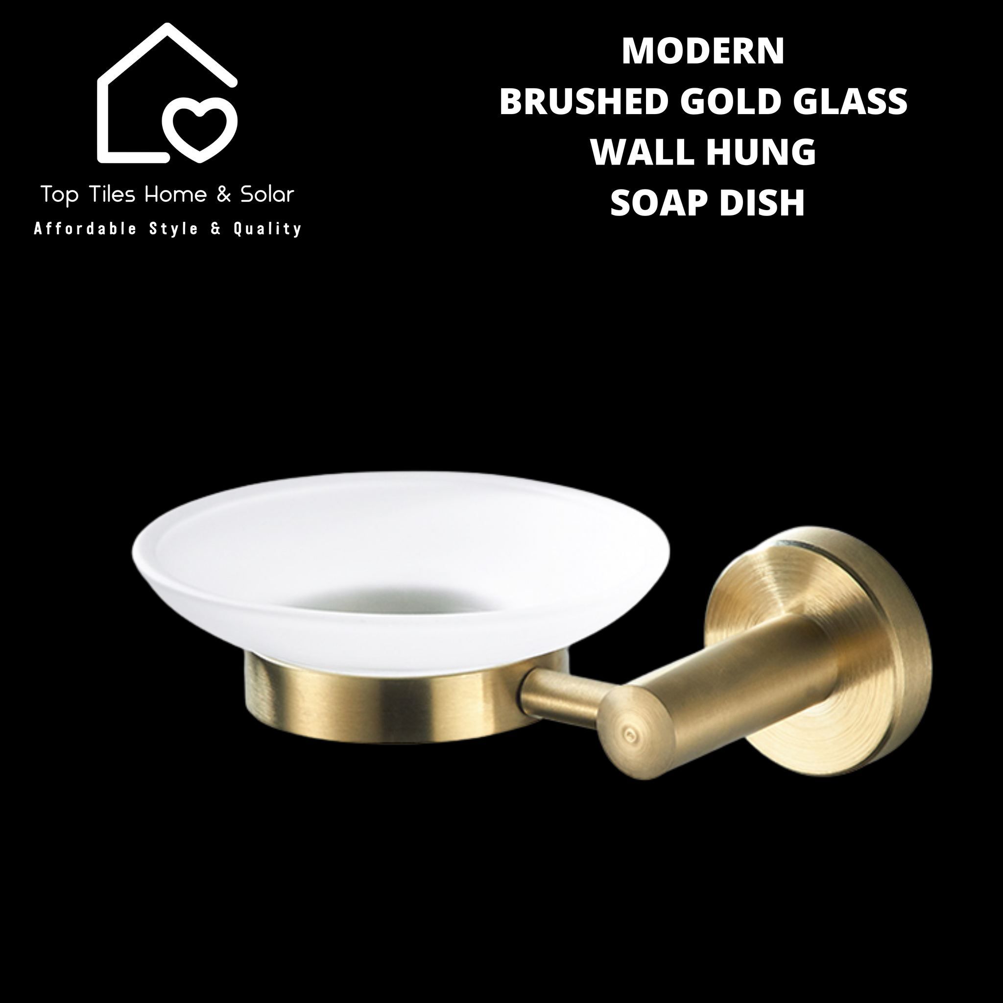 Modern Brushed Gold Glass Wall Hung Soap Dish