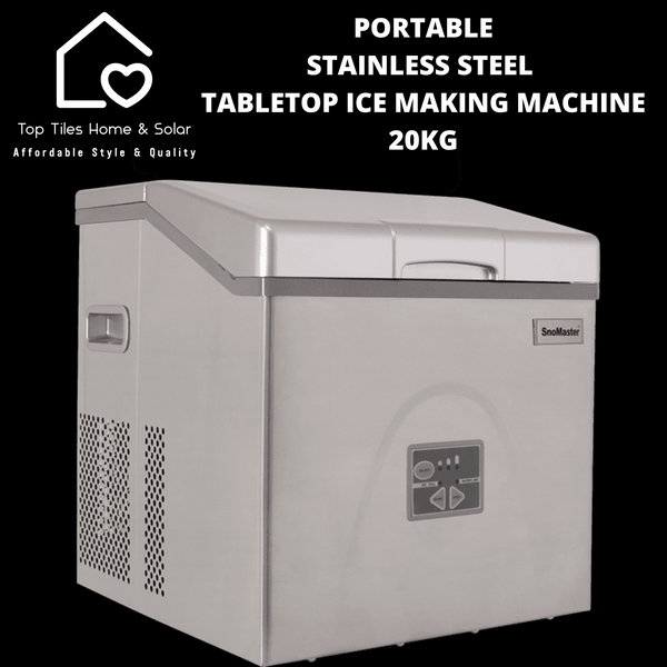 Portable Stainless Steel Tabletop Ice Making Machine - 20kg