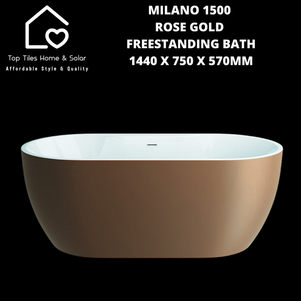 Milano 1500 Rose Gold Freestanding Bath - 1440 x 750 x 570mm
