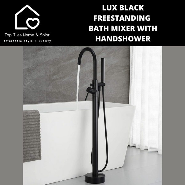 Lux Black Freestanding Bath Mixer With Handshower
