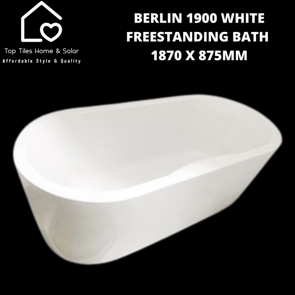 Berlin 1900 White Freestanding Bath - 1870 x 875mm