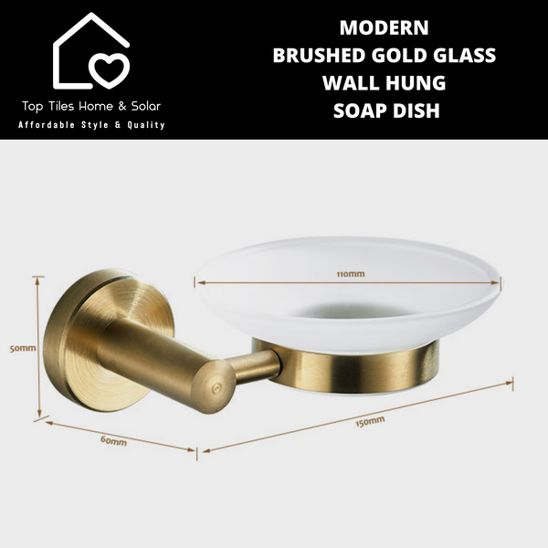 Modern Brushed Gold Glass Wall Hung Soap Dish