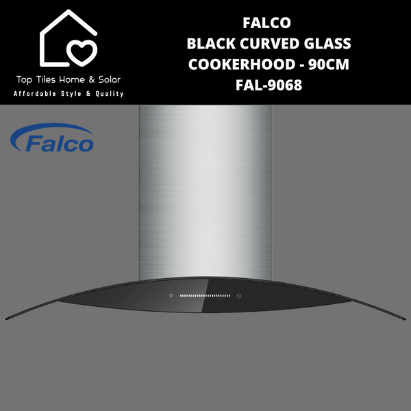 Falco Black Curved Glass Cookerhood - 90cm FAL-9068