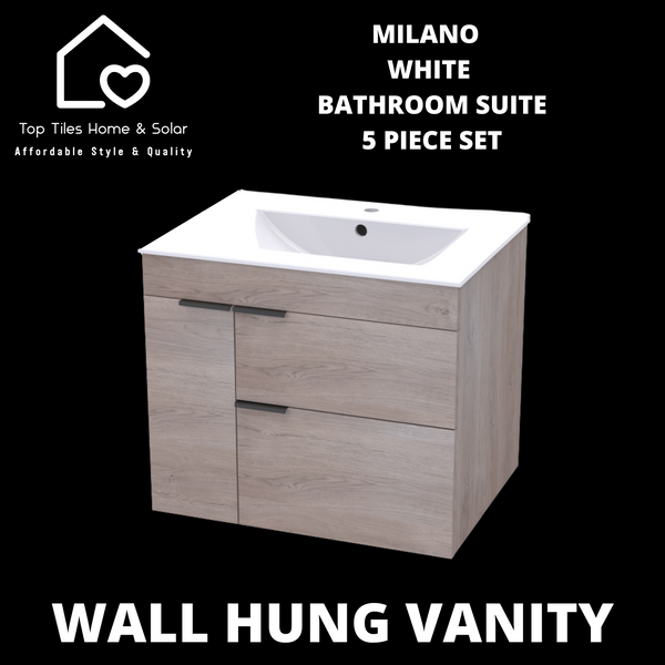 Milano White Bathroom Suite - 5 Piece Bathroom Set