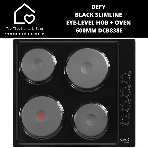 DEFY Black Slimline Eye-Level Hob + Oven - 600mm DCB838E