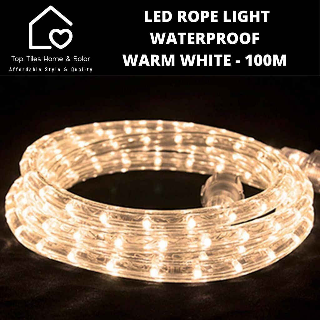 LED Rope Light Waterproof Warm White - 100m – Top Tiles Home & Solar