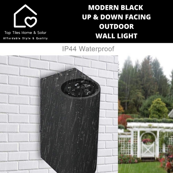 Modern Black Up & Down Facing Outdoor Wall Light