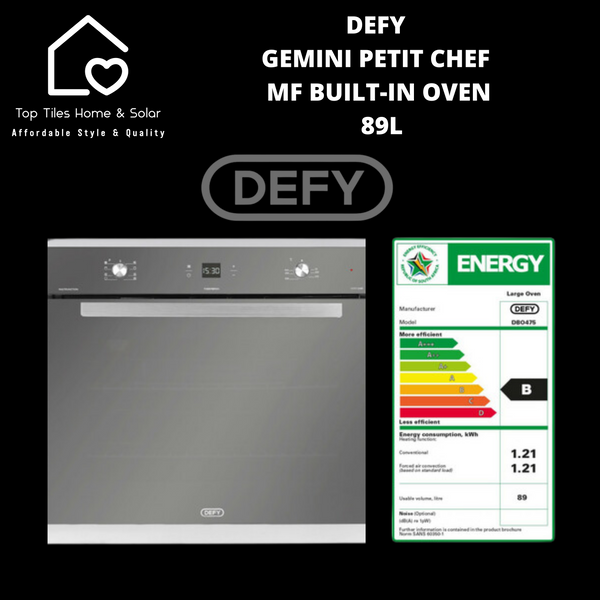 Defy Gemini Petit Chef MF Built-in Oven - 89L 70cm