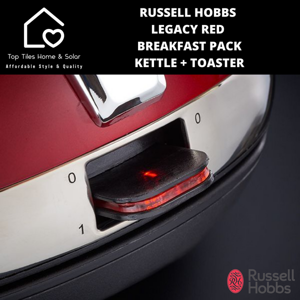 Russell Hobbs Legacy Red Breakfast Pack - Kettle & Toaster