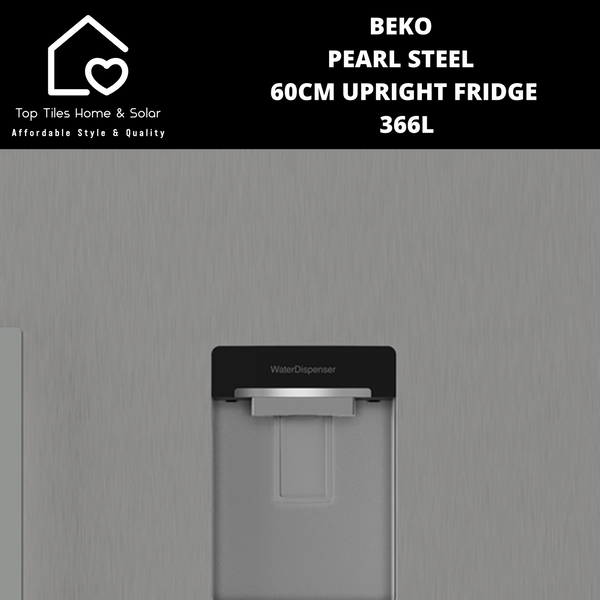 Beko Pearl Steel 60cm Upright Full Fridge - 366L