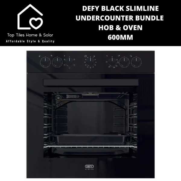DEFY Black Slimline Undercounter Bundle Hob & Oven - 600mm DCB822E