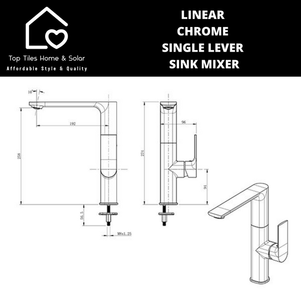 Linear Chrome Single Lever Sink Mixer