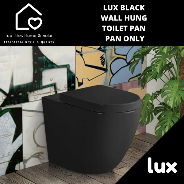 Lux Black Wall Hung Toilet Pan - Pan Only