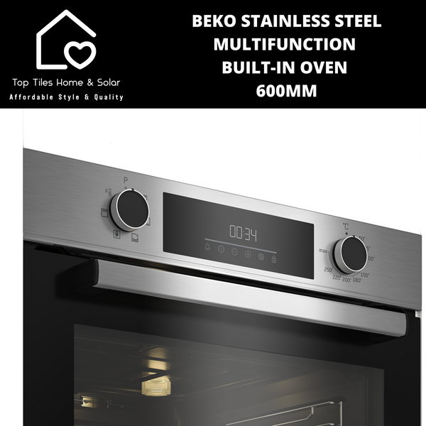 Beko Stainless Steel Multifunction Built-in Oven - 600mm BBIE12300X