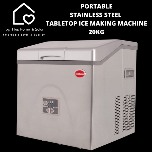 Portable Stainless Steel Tabletop Ice Making Machine - 20kg
