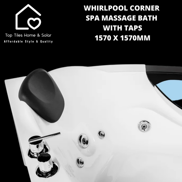 Whirlpool Corner Spa Massage Bath with Taps - 1570 x 1570mm