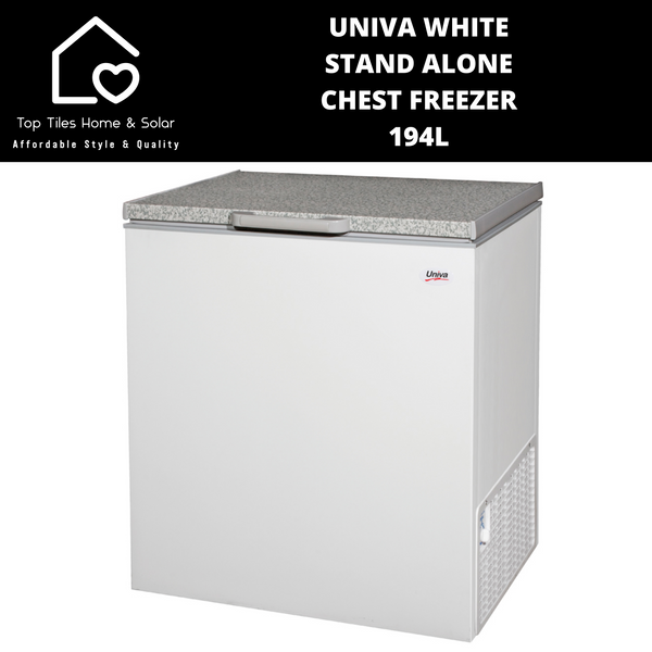 Univa White Stand Alone Chest Freezer - 194L