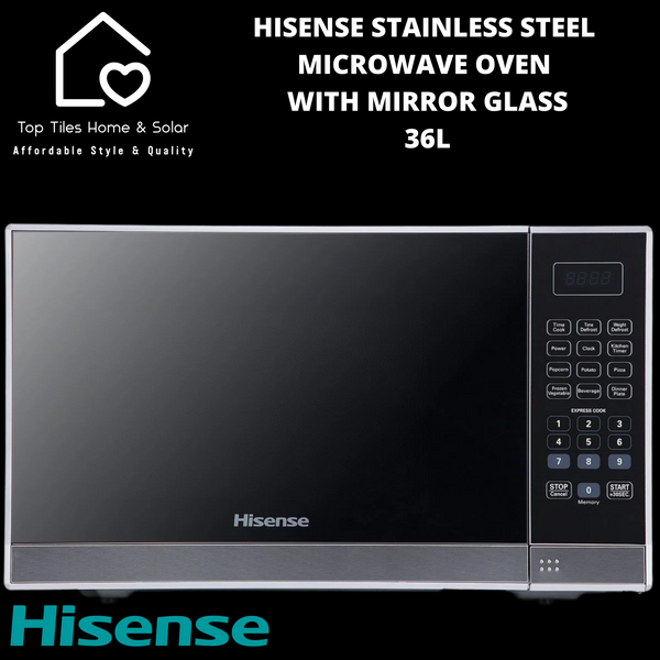 Hisense Stainless Steel Microwave Oven With Mirror Glass - 36L