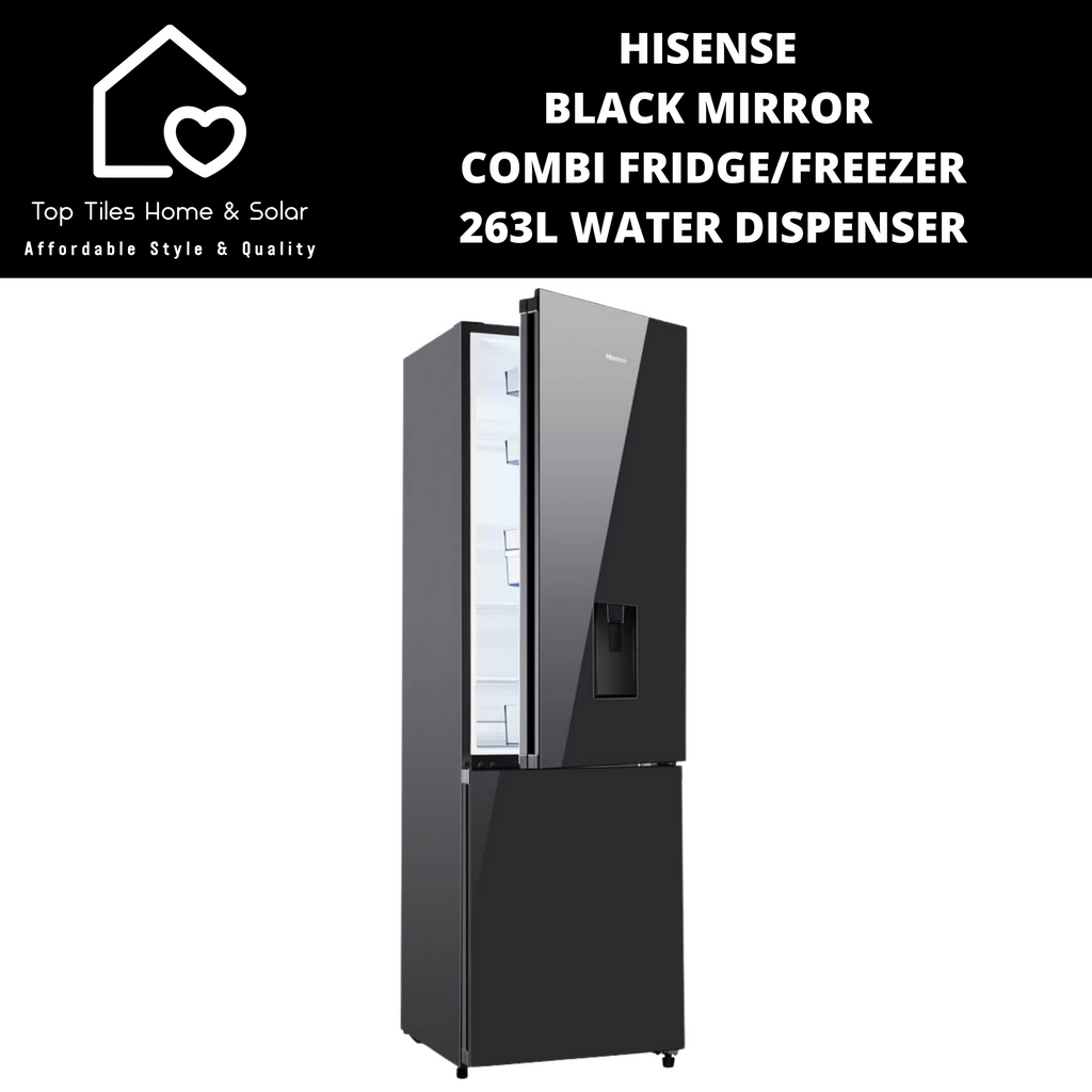 Hisense Black Mirror Combi Fridge Freezer 263L Water Dispenser Top hisense-black-mirror-combi-fridge-freezer-263l-water-dispenser-top